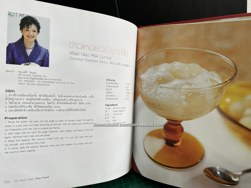 100 ตำรับสุดยอดอาหารไทย จาก 100 สุภาพสตรีแถวหน้า โดย สภาสตรีเเห่งชาติในพระบรมราชินูปถัมภ์