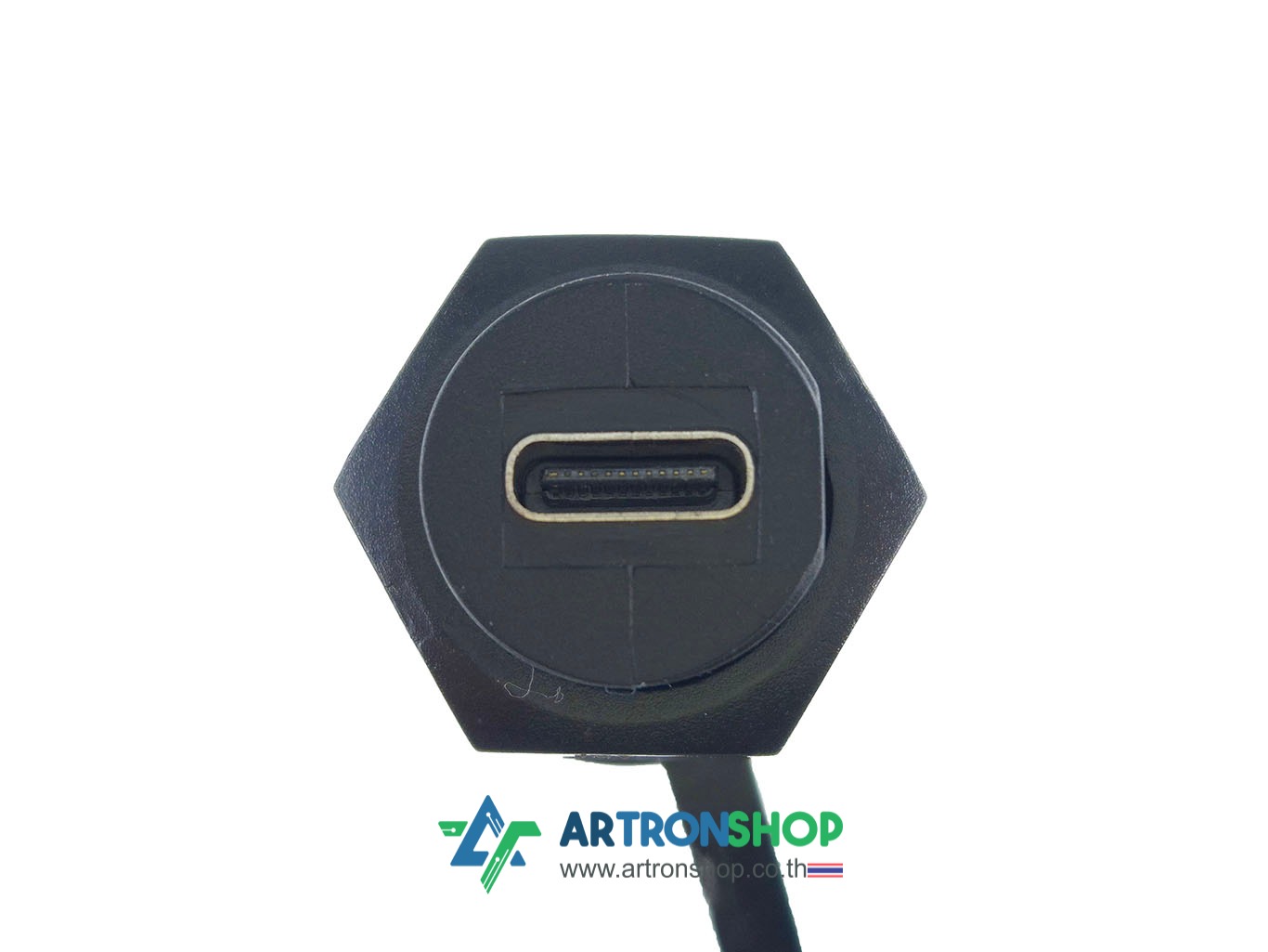 USB-C คอนเนคเตอร์ตัวเมีย กันน้ำ พร้อมสาย 1 เมตร สำหรับติดกล่อง