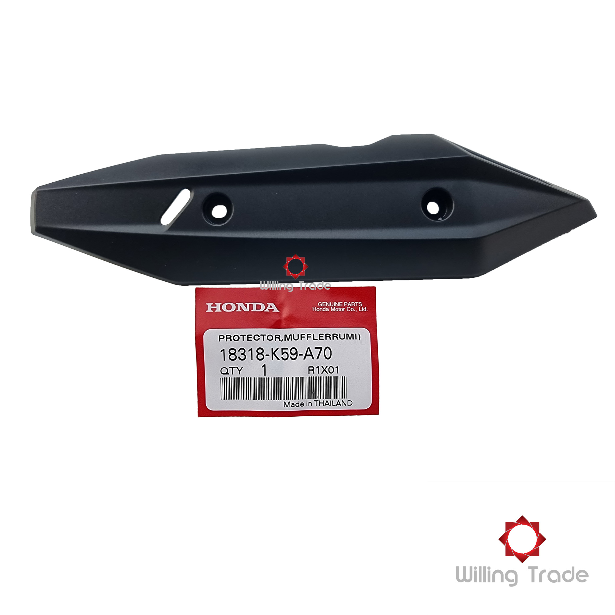กันร้อนท่อไอเสีย (B056)HONDA: (18318-K59-A70) CLICK 125-I CLICK 150-I ปี 2018-2020 [แท้ศูนย์ 100%]