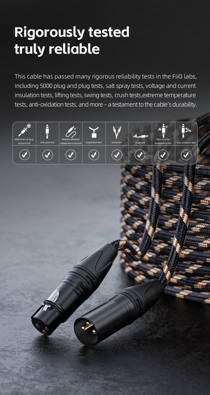 FiiO LX-XLR4L สายสัญญาณเสียง XLR ตัวผู้ถึงตัวเมีย 2 ชิ้น ยาว 150 ซม. ประกันศูนย์ไทย