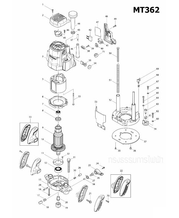 LOCK PIN เราท์เตอร์ Maktec มาคเทค, Makita มากีต้า MT360, MT362, M3600, M3600B [#58] Pn.324425-7 (แท้) ## (*)