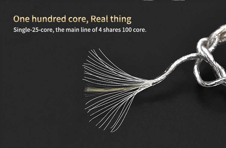 ขาย KZ 2.5 balanced สายชุบเงินถัก ขั้ว 2 พิน แบบ 2.5 balanced สำหรับหูฟัง KZ