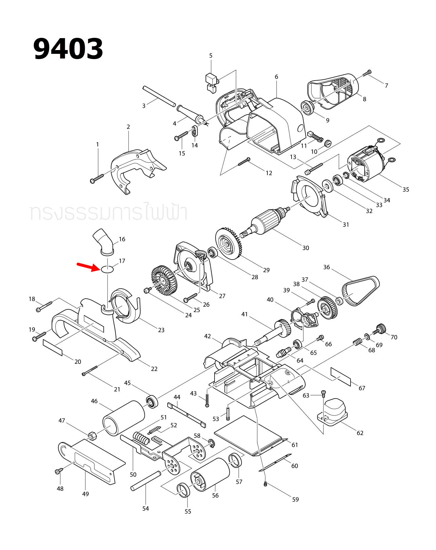 โอริง 28X2 เครื่องขัดสายพาน Makita 9403 [#17] Pn.213415-4 (แท้) ##