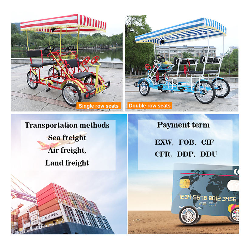 6-Seater Surrey Bike – Favorite FO-02 Tandem Family Bike | 500kg Load Capacity | Drum Brake | Resort & Park Use