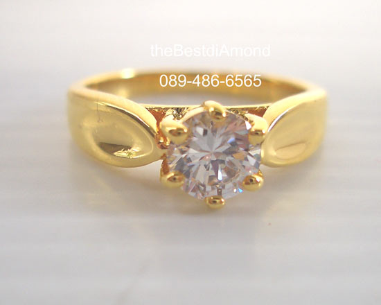 BR428+++แหวนเพชร CZ แบบชู เพชรเม็ดเดี่ยว+++แบบยอดนิยม คลาสสิค ไม่ล้าสมัย ฝังแบบหนามเตย เพชรcz กลมขนาด 50 ตัง (5 มม กว่าๆชนาดยอดนิยม เพชรวิ๊งๆเลยค่ะ