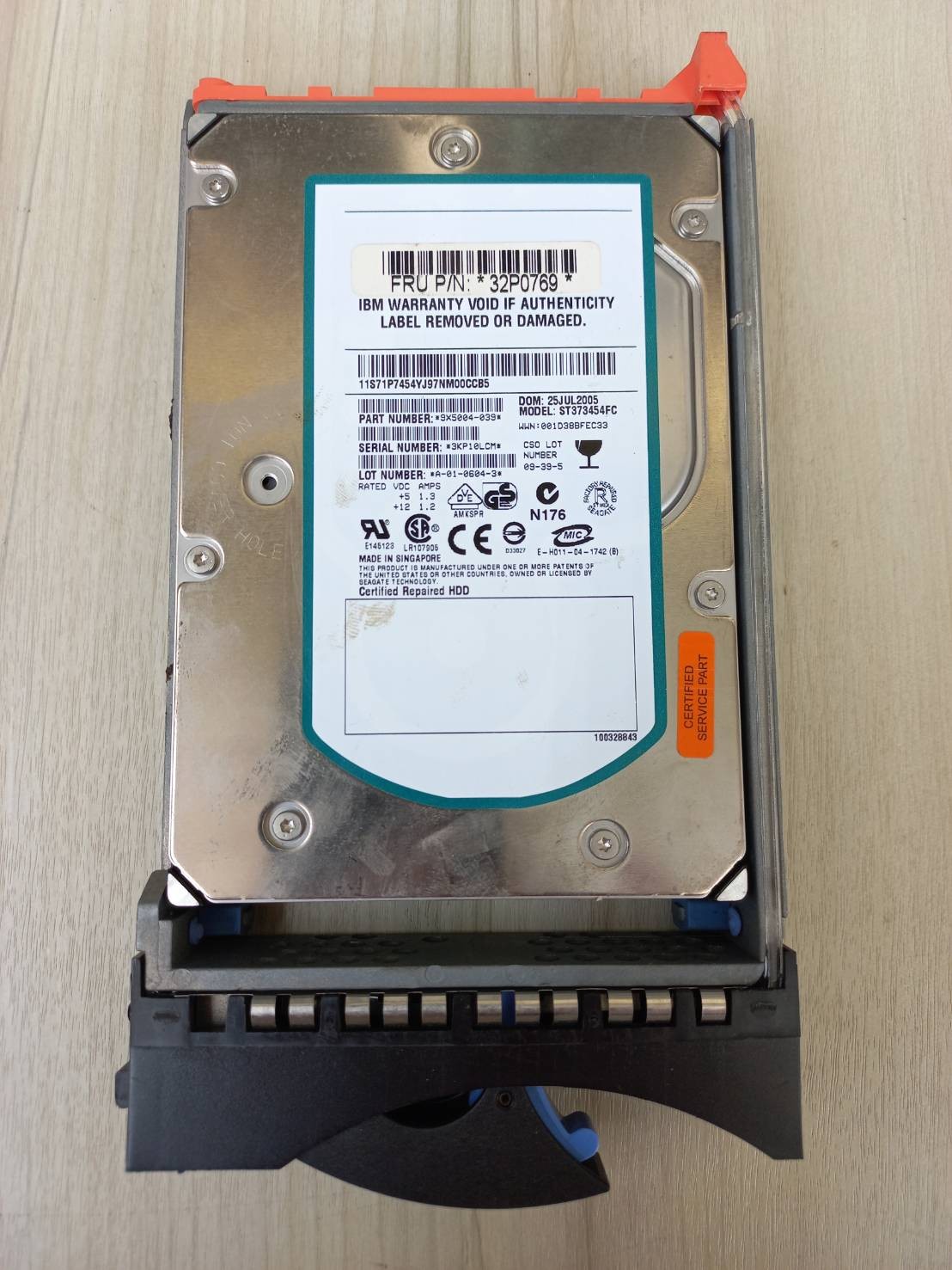 9X5004-039 IBM Details 73.4Gb 15K Rpm Hot-Swappable 2Gbps FRU TAY 32P0769.