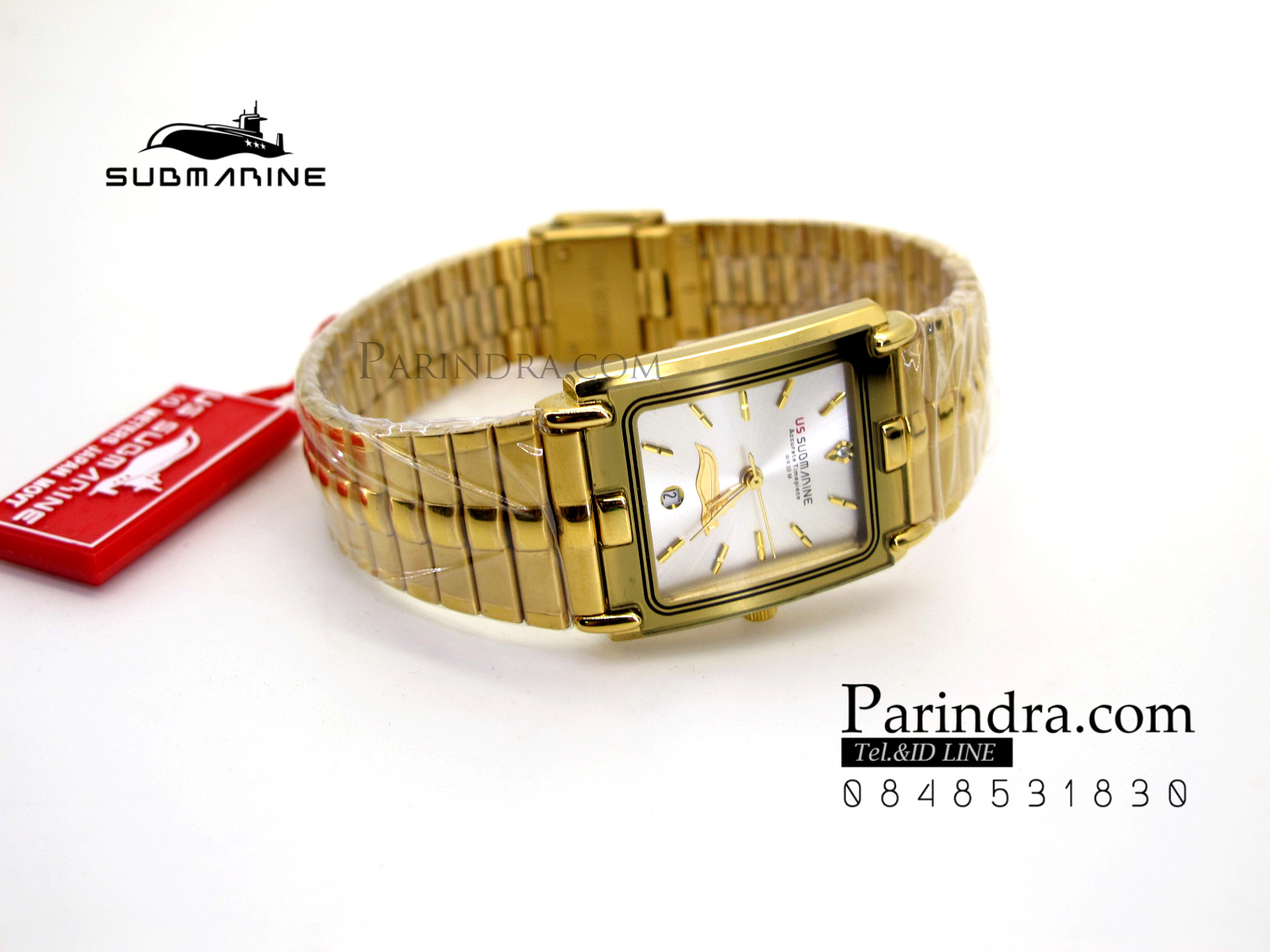 นาฬิกา U.S. submarine รุ่น SUB1014Mเรือนใหญ่ สายสแตนเลสสีทองหน้าเงิน