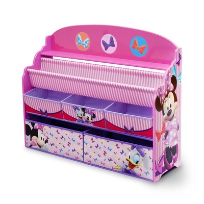 Delta Children Disney Minnie Mouse Deluxe Book & Toy Organizer (แบบใหม่ล่าสุด) ชั้นเก็บของ ชั้นวางหนังสือ ไซส์ใหญ่