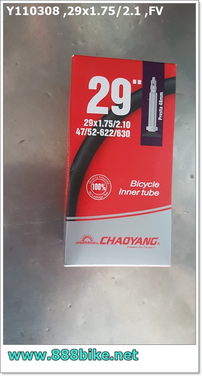 ยางใน Chaoyang 29x1.75/2.1 ,FV48 หัวแหลม ยาว 48มม. ,Y110308