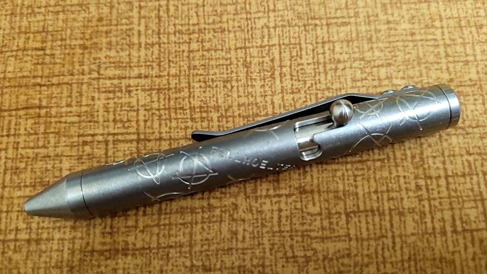 Fellhoelter TiNyBolt Pen - Titanium Tumbled Anarchy