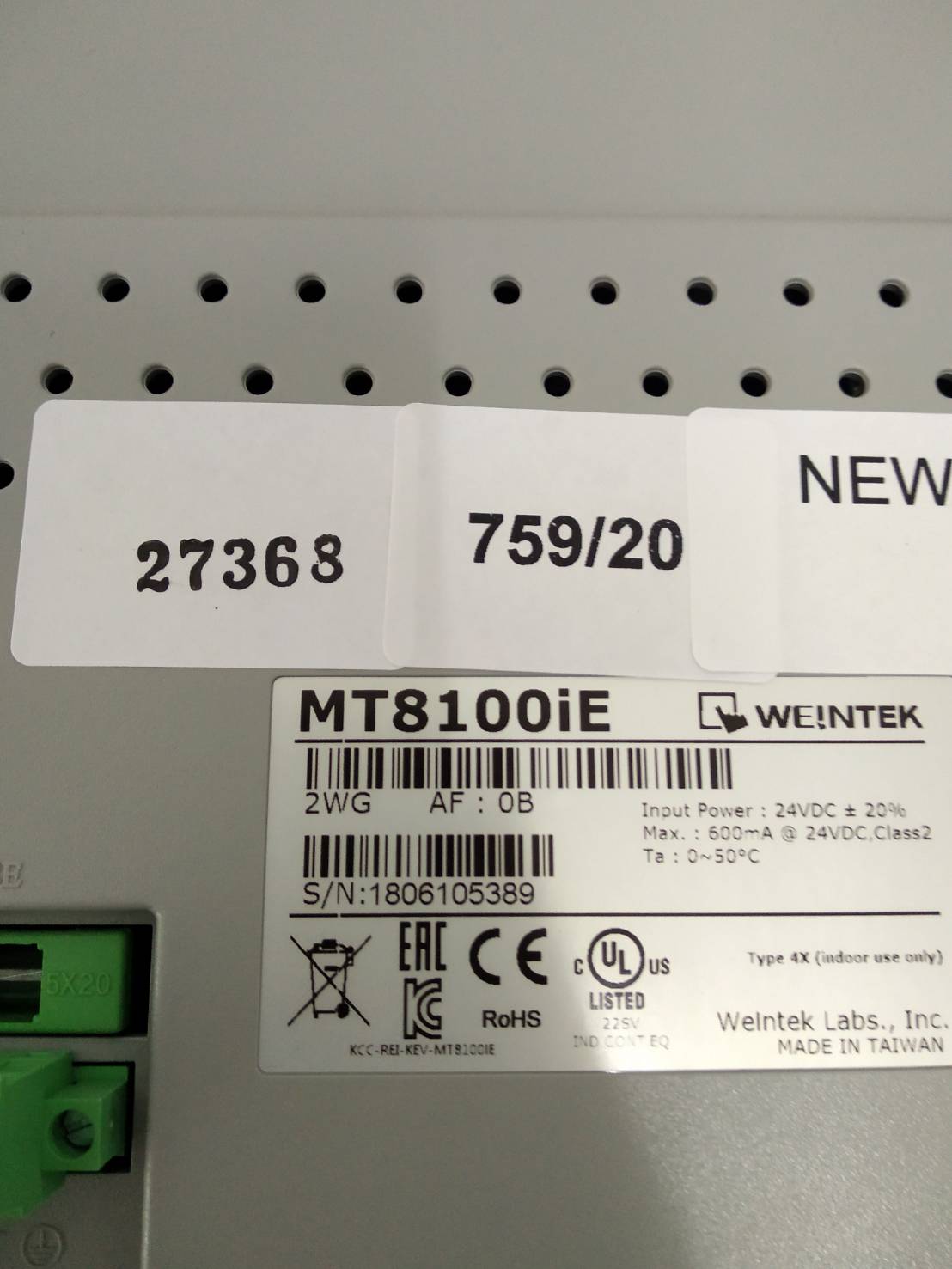 MT8100IE LCD TOUCH SCREEN " WEINTEK "