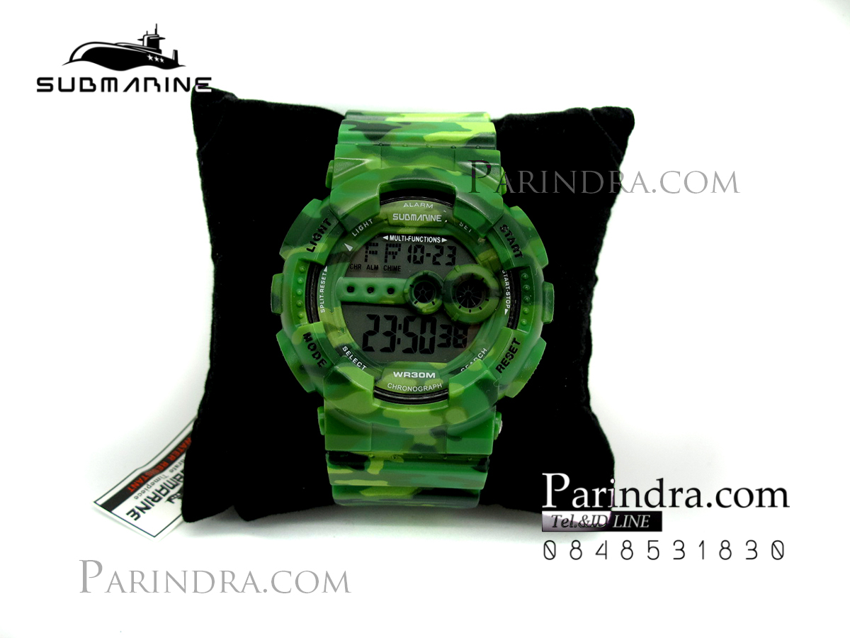 นาฬิกา US submarine รุ่น TP1340M (Military) สีลายพรางทหารสีเขียว หน้าปัดพื้นเทา