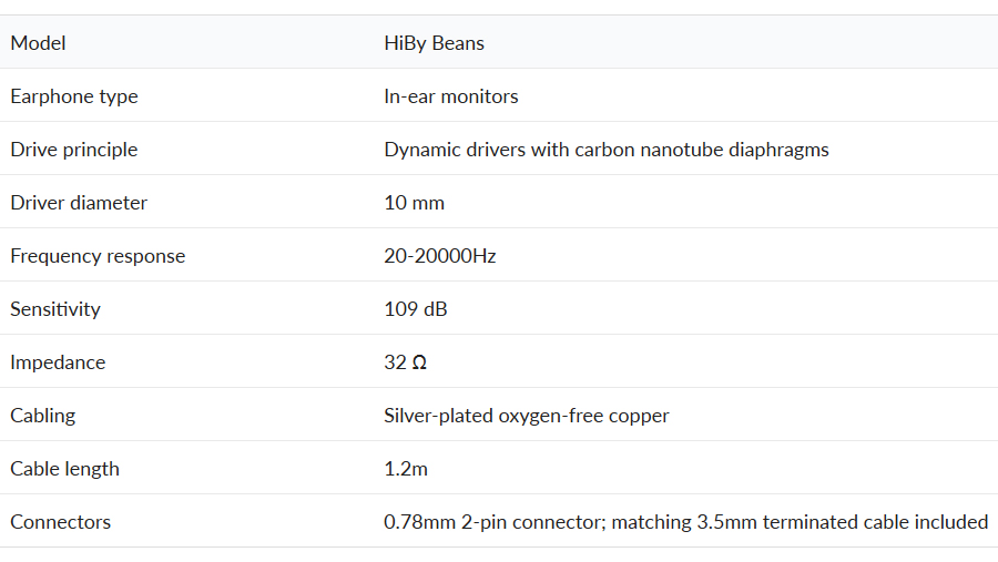 ขาย Hiby Beans หูฟัง IEMs 1 ไดรเวอร์ Dynamic