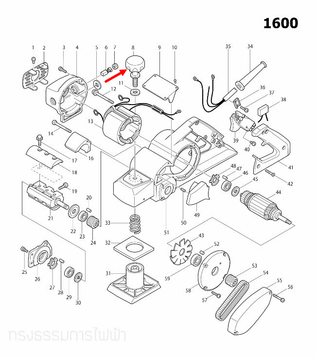 ลูกบิด กบไสไม้ไฟฟ้า Makita มากีต้า 1100 [#34], 1600 [#8] Pn.271226-3 (แท้) ##