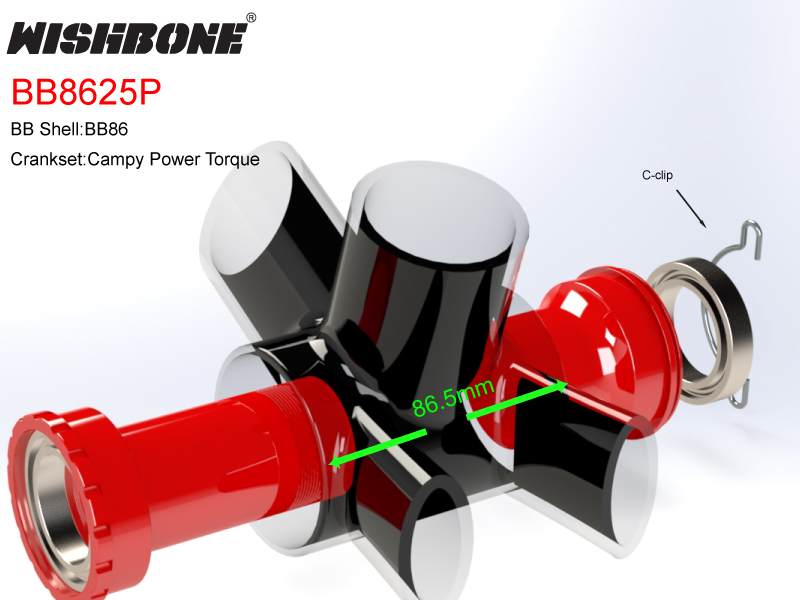 WISHBONE BB86-25P จาน CAMPAGNOLO POWER TORQUE, FOR FRAME GIANT, BMC, ORBEA, STROCK, SCOTT, etc