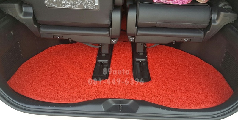 พรมไวนิลดักฝุ่น Toyota Vellfire 2015-2017 ไวนิลสีแดงขอบแดง