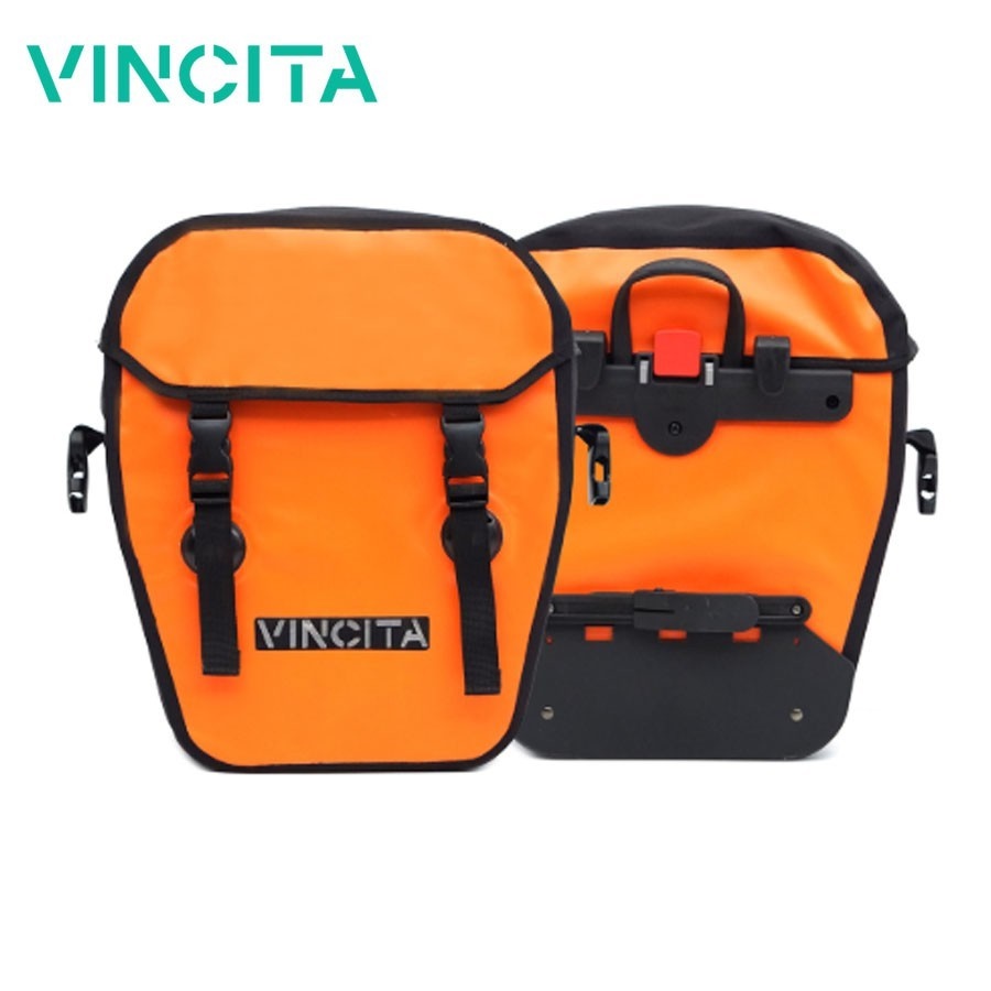 Vincita B060WP-AR กระเป๋าแพนเนียร์กันน้ํา 100% ใบใหญ่ แบบมีฝาครอบ คลิปปลดเร็ว Klickfix มีสายสะพาย ราคาต่อคู่ (2ใบ)