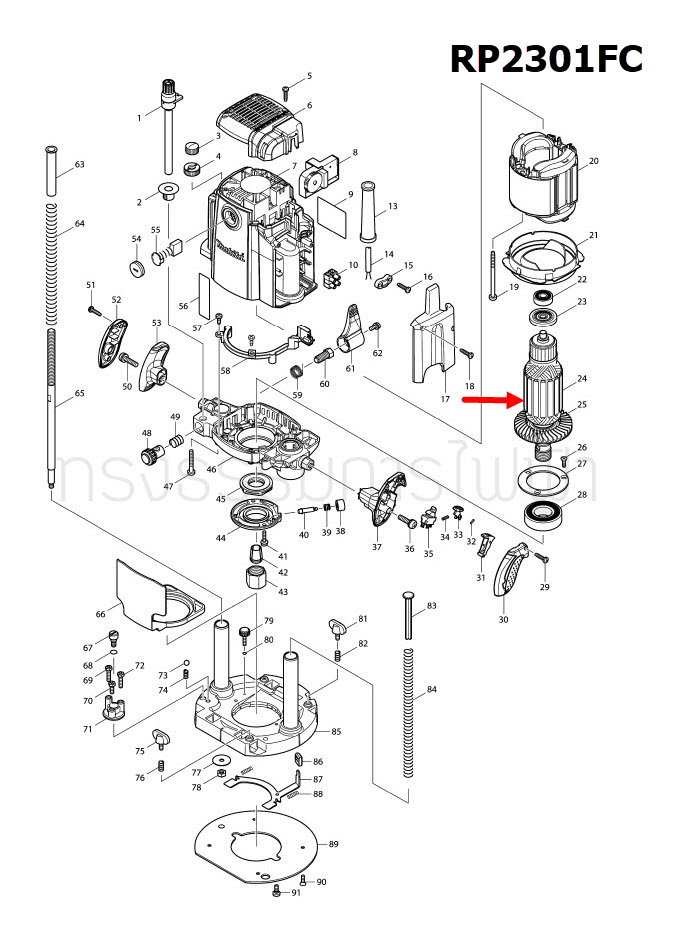 ทุ่น เร้าท์เตอร์ไฟฟ้า Makita มากีต้า RP2301FC, RP231FC (แท้) ##