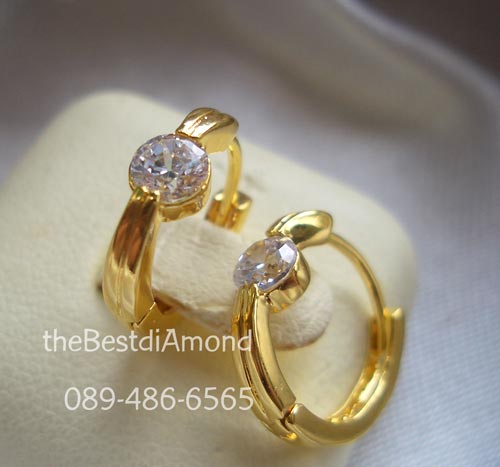 ===BE922+++ต่างหูห่วง เพชรเม็ดเดี่ยว+++ต่างหูน่ารักๆ เป็นแบบติดติ่งหู ใส่ได้ทุกโอกาส เรียบๆ แต่น่ารักดีค่ะ