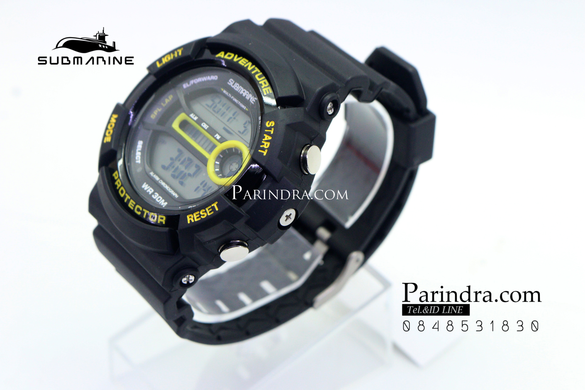 นาฬิกา US submarine TP1301M สีดำเหลือง พื้นหลังเทา