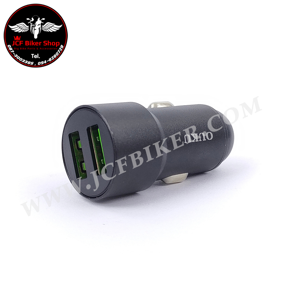 ที่ชาร์จมือถือ มอเตอร์ไซค์ ที่ชาร์จแบตในรถ หัวชาร์จเร็ว USB Car Charger อะแดปเตอร์ ชาร์จ 2ช่อง OUKU CK01