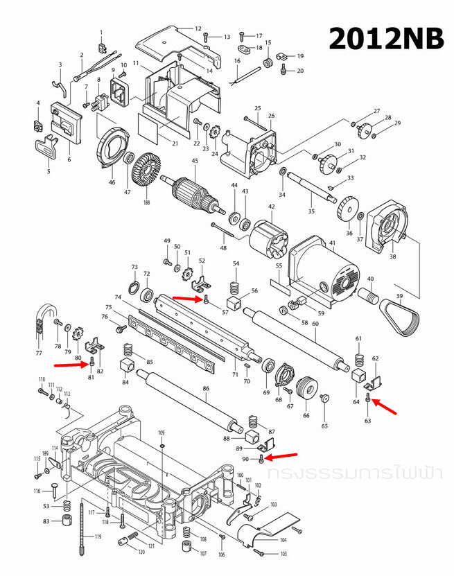 น๊อต M5X16 แท่นไสไม้ Makita 2012NB [#57,63,81,90], HM1307C [#7] Pn.922221-3 (แท้) ##