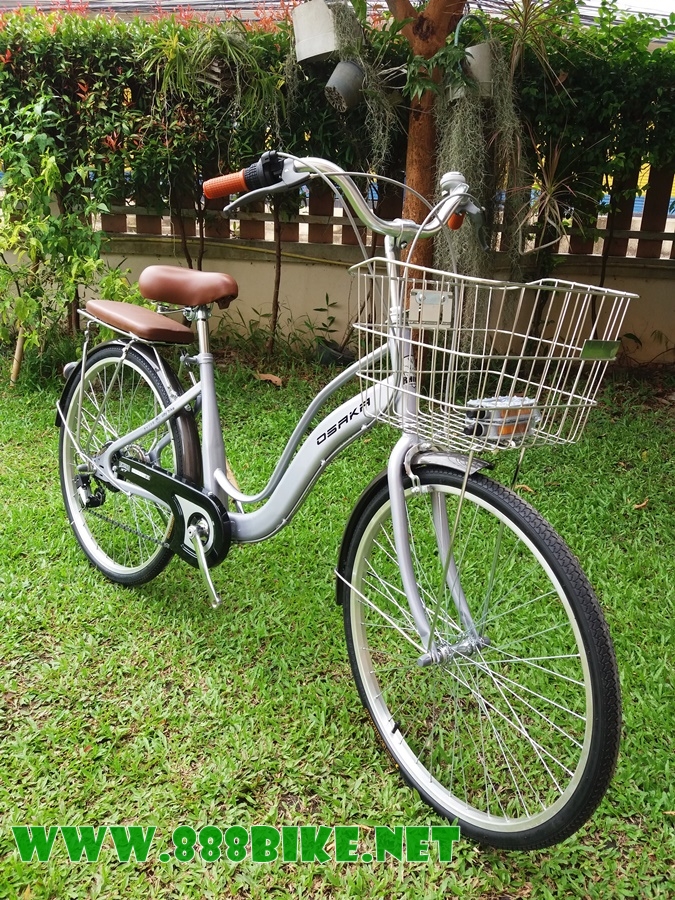 จักรยานแม่บ้าน OSAKA RHINO XT CITY BIKE พร้อมตะกร้า มีเกียร์ 7 สปีดชิมาโน่ ล้อ24นิ้ว