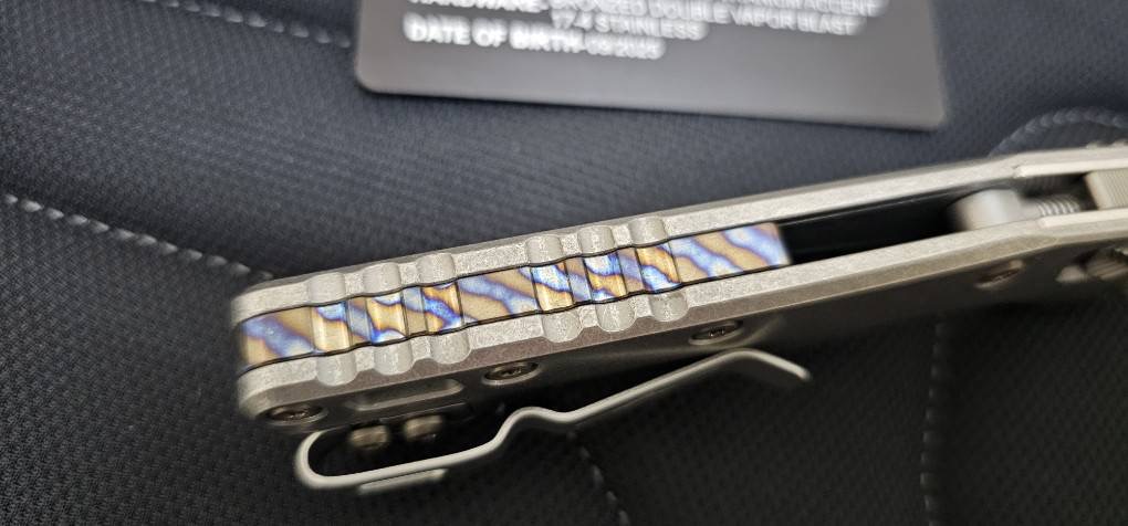 Microtech Marfione Select MSI RAM LOK Titanium Handles w/ Double Vapor Blast & Flamed Accents & Stonewash M390MK