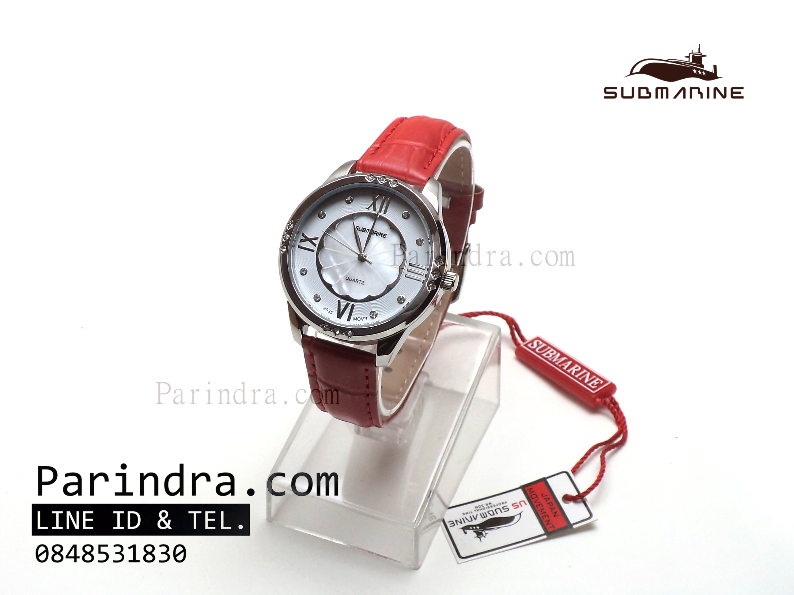 นาฬิกา US Submarine MC101L สายหนังสีแดง