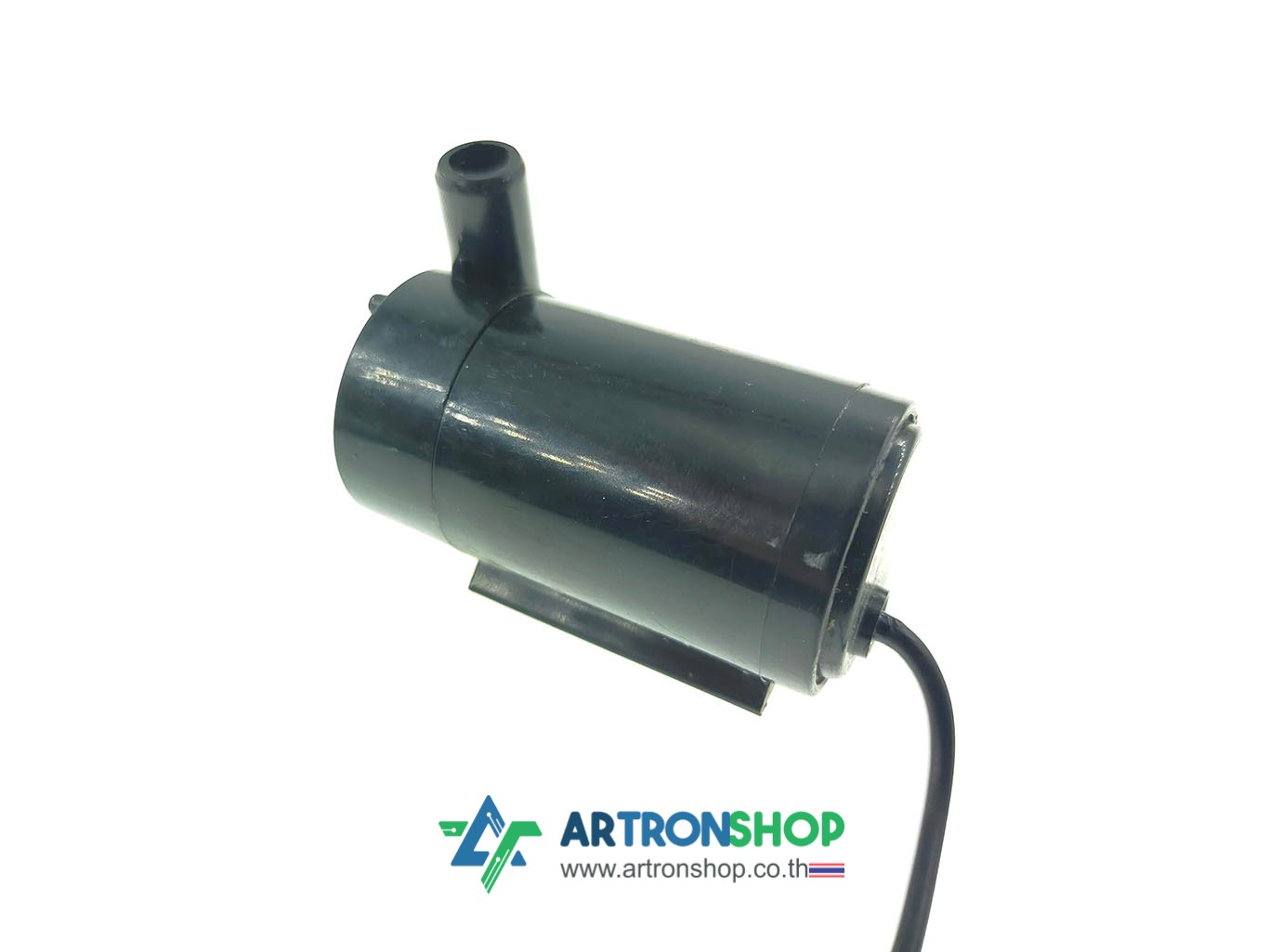 ปั้มน้ำขนาดเล็ก 3-5V สีดำ ตัวนอน ปลาย USB