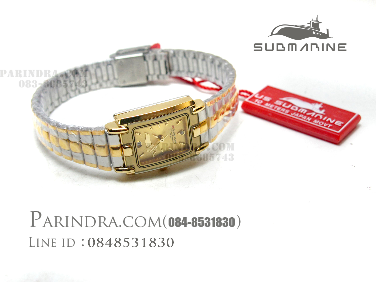 นาฬิกา U.S. submarine รุ่น S1014L สายสามกษตริย์หน้าปัดสีทอง