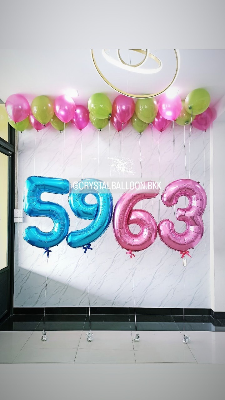 ลูกโป่ง วันเกิด ฟอยล์ตัวเลข ขนาด 40" 4 ชิ้น พร้อมตกแต่ง ลูกโป่งลอยฝ้า 20 ลูก สามารถเปลี่ยนสีลูกโป่ง/เปลี่ยนสี-ฟอยล์ตัวเลขได้