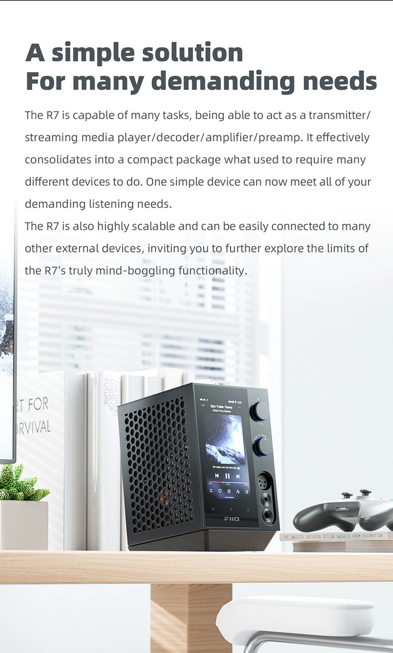 FiiO R7 เครื่องเล่นเพลงสตรีมมิ่งตั้งโต๊ะ DAP+DAC+AMP ครบจบในตัว รองรับ MQA, Roon Ready