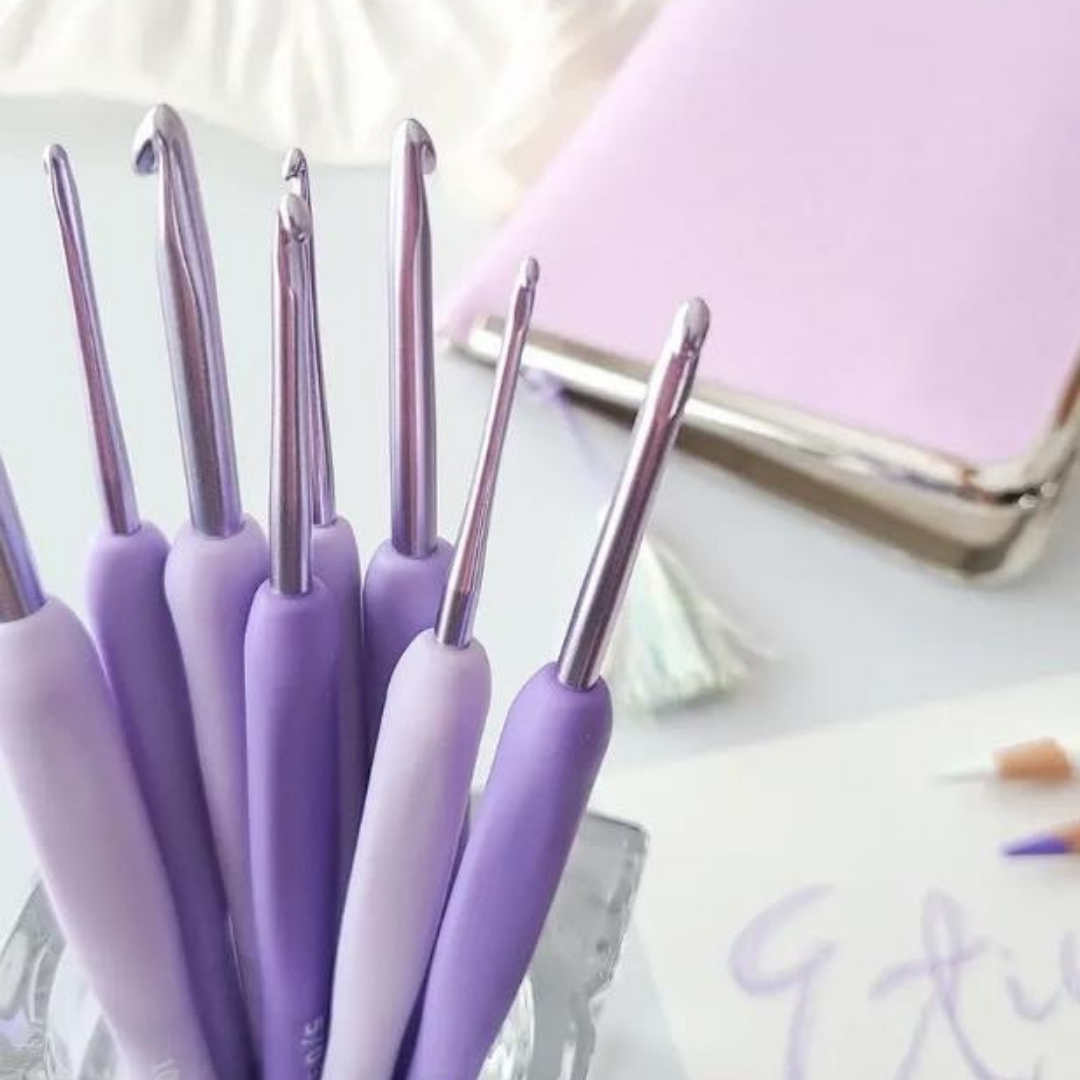 เข็มโครเชต์ TULIP Japan Etimo Murasaki ของแท้ ด้ามจับ Cushion นิ่มมือ สีม่วง