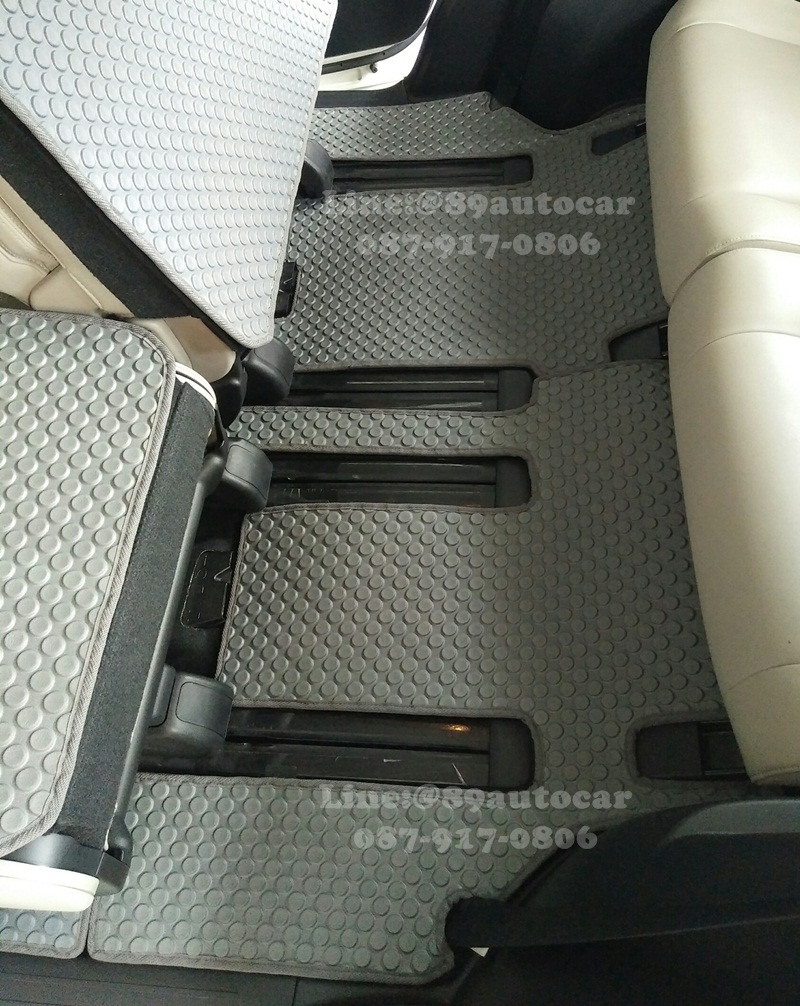 ขายพรมติดรถยนต์เข้ารูป Mazda CX-9 ลายกระดุมสีเทาขอบเทา