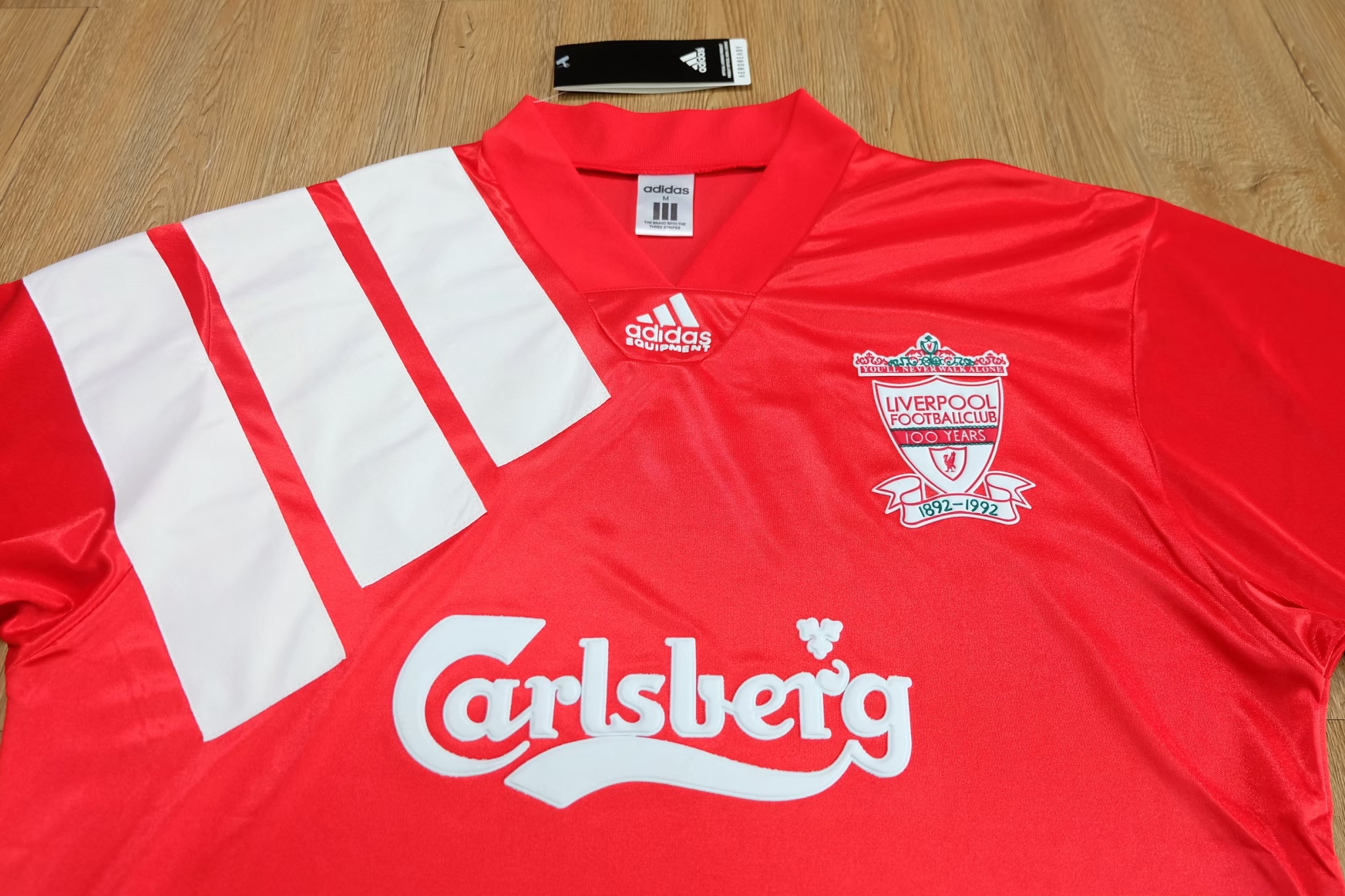 Liverpool 1992/1993 Vintage Jersey เสื้อฟุตบอลลิเวอร์พูลย้อนยุค Carlsberg เสื้อลิเวอร์พูลสามแถบ