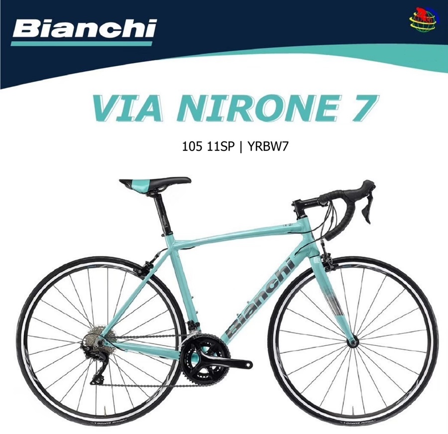 จักรยานเสือหมอบ Bianchi Via Nirone 7 – เฟรมอลูมิเนียม ชุดเกียร์ Shimano 105 2x11 Speeds | ปั่นไกล นุ่มสบาย น้ำหนักเบา 9.7 กก.