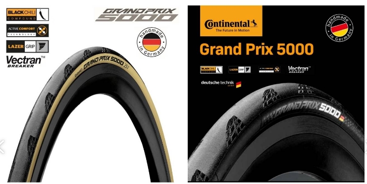 ยางนอกขอบพับ Continental Grand Prix 5000 S Folding Tyre ขอบงัด, 23-622 (700 x 23C), 700x25c, G.P 5000
