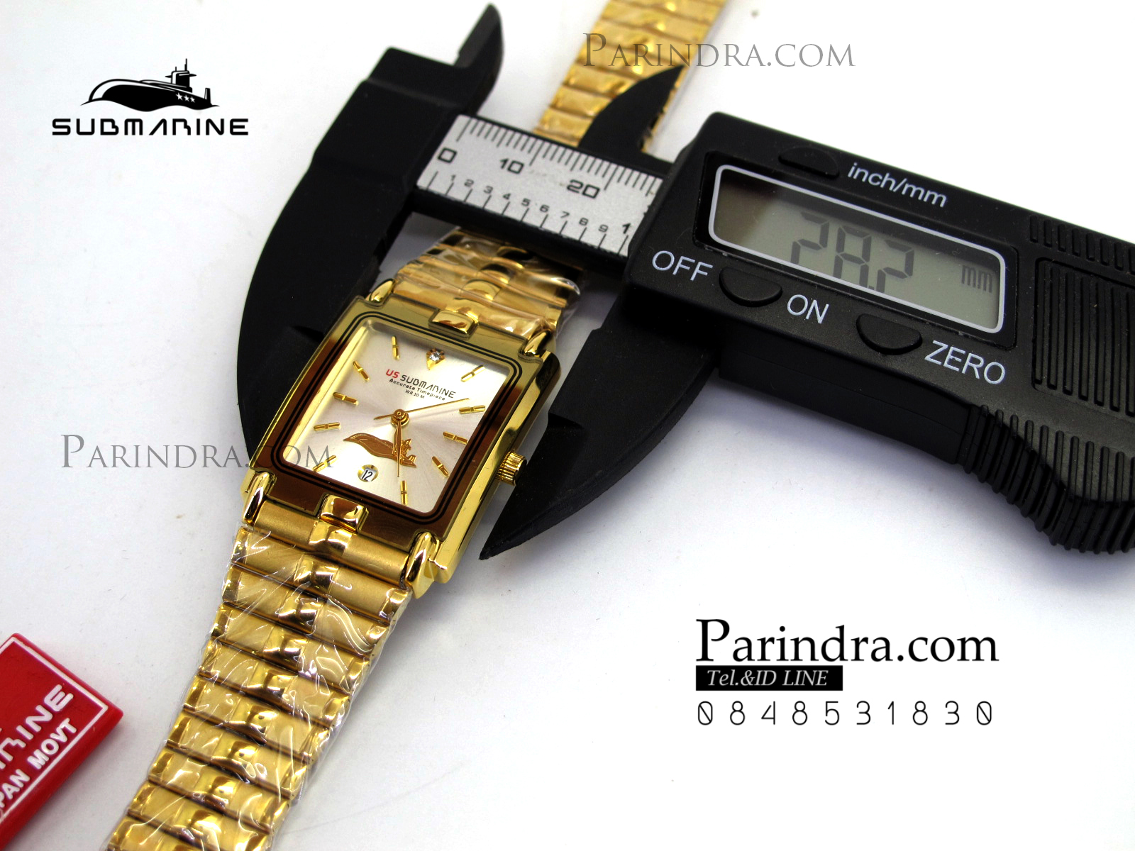 นาฬิกา U.S. submarine รุ่น SUB1014Mเรือนใหญ่ สายสแตนเลสสีทองหน้าเงิน