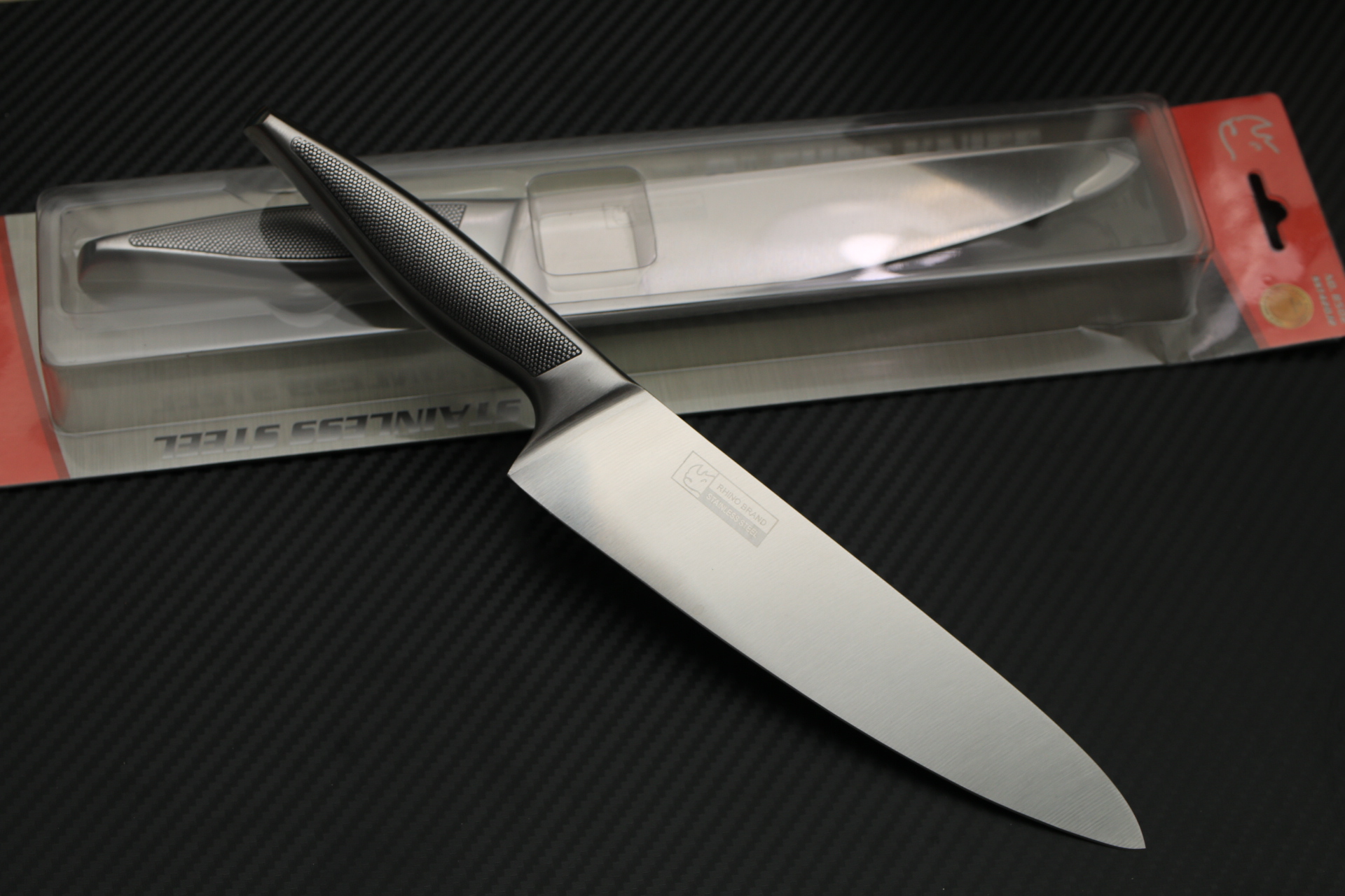 Rhino Brand Chef Knife No.8502 มีดทำครัว มีดเชฟ ด้ามแสตนเลส ขนาดใบ 8 นิ้ว คมสุดๆ (ของแท้)