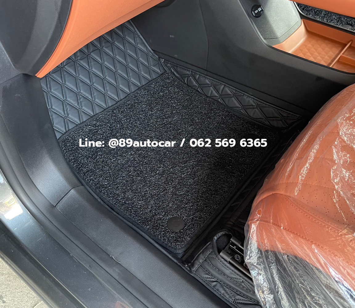 พรมรถยนต์ Deepal S07 ปูพรม7D สีดำด้ายดำ เสริมไวนิลดักฝุ่นสีดำ