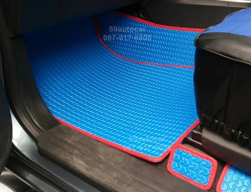 ขายยางปูพื้นรถเข้ารูป Isuzu D-Max Cab 2012-2017 ลายธนูสีฟ้าขอบแดง