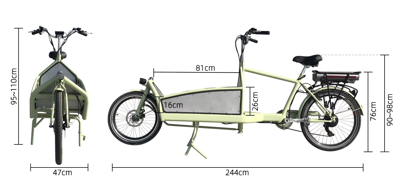 จักรยานคาร์โก้ไบค์ HAND IN HAND SLS-016-5 CARGO BIKE – บรรทุกได้ 180 กก. | มอเตอร์ 250W/500W | เกียร์ Shimano 6 Speed | สำหรับธุรกิจ & ครอบครัว