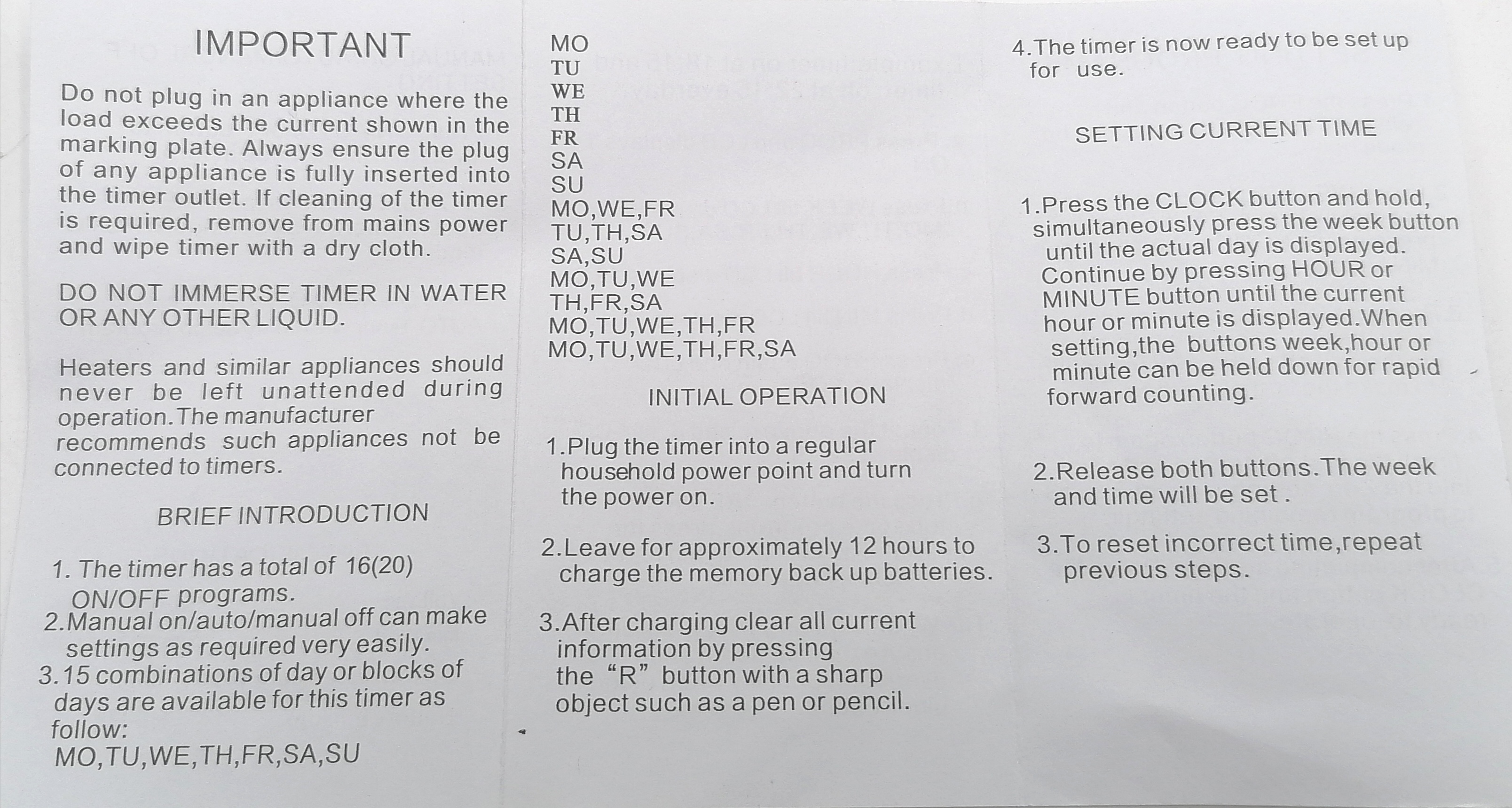 ตัวตั้งเวลา ไทมเมอร์แบบ ดิจิตอล(Digital) เครื่องใช้ไฟฟ้า ทั่วไป