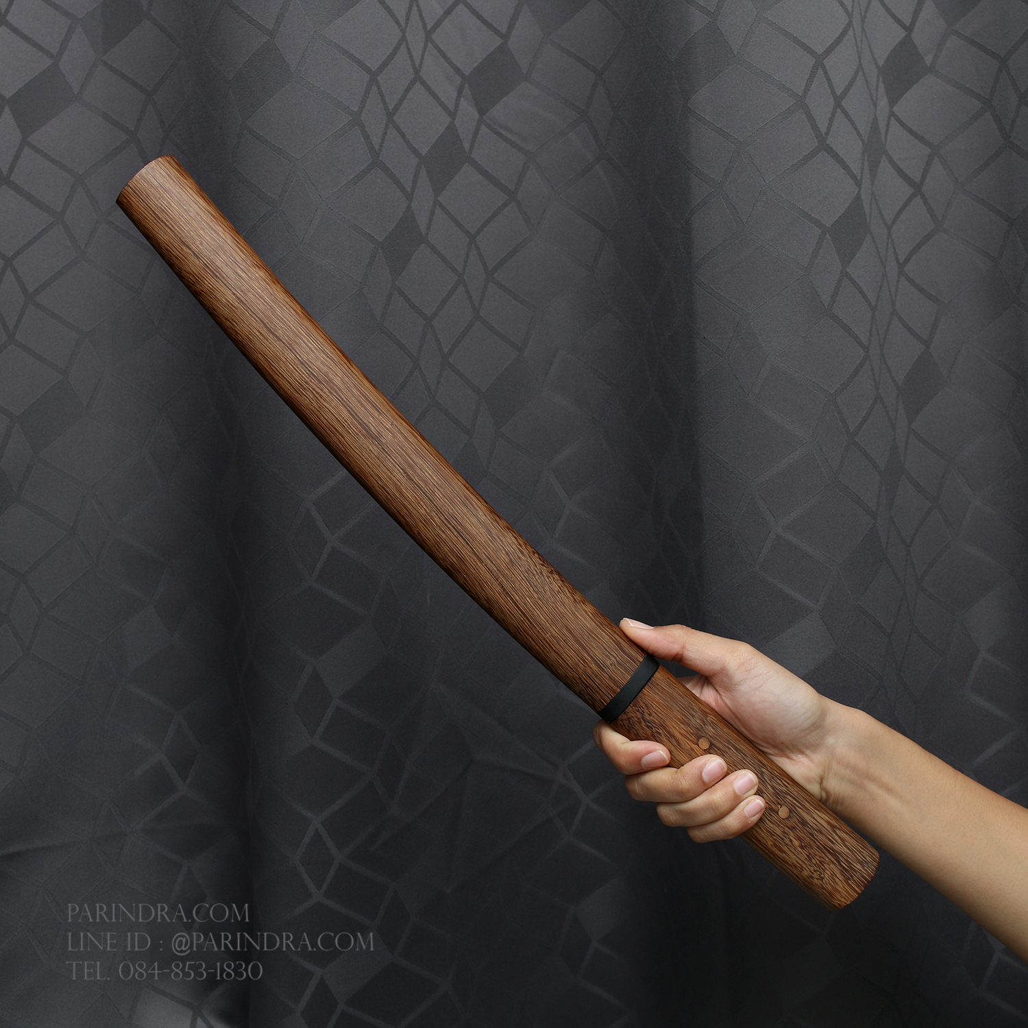 ดาบซามูไร วากิซาชิ WAKIZASHI แบบสั้น ปลอกลายเนื้อไม้สีน้ำตาล