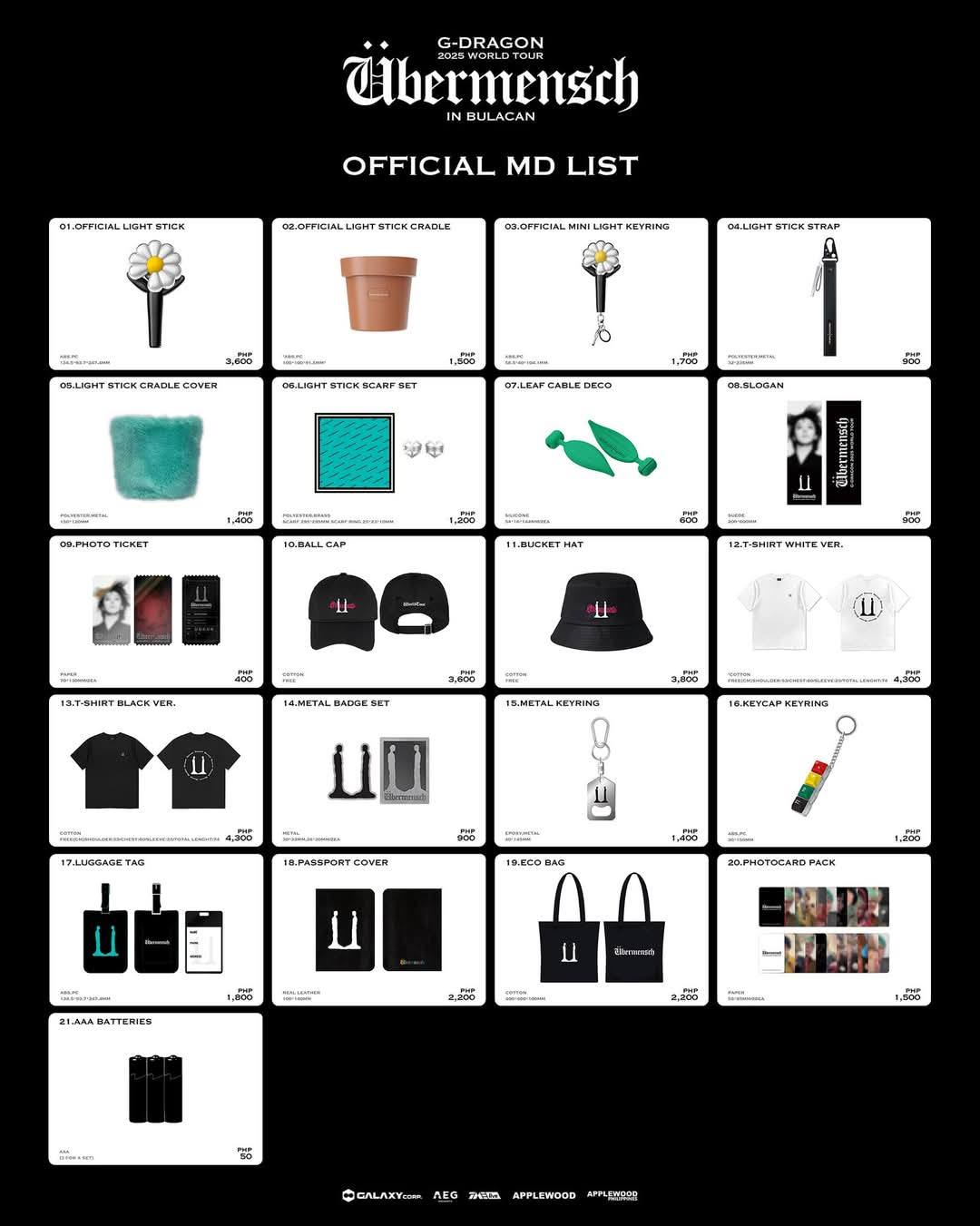 G-DRAGON 2025 WORLD TOUR [Übermensch] OFFICIAL MD