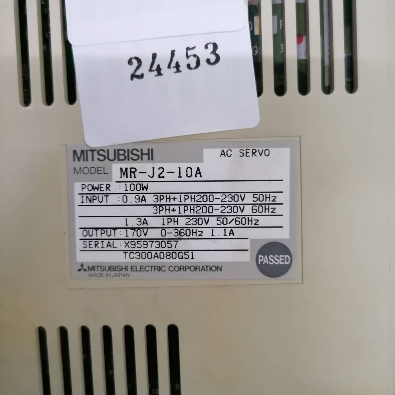 SERVO DRIVE " MITSUBISHI " รุ่น MR-J2-10A