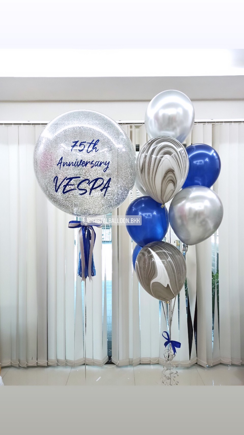 ลูกโป่ง Anniversary Bubble ขนาด 24" สียอดฮิต พร้อมตกแต่ง ช่อลูกโป่ง 9 ลูก 1 ช่อ,ลูกโป่งลายหิน USA 2 ลูก สามารถเปลี่ยนสีลูกโป่ง/ข้อความ/ขนาดได้