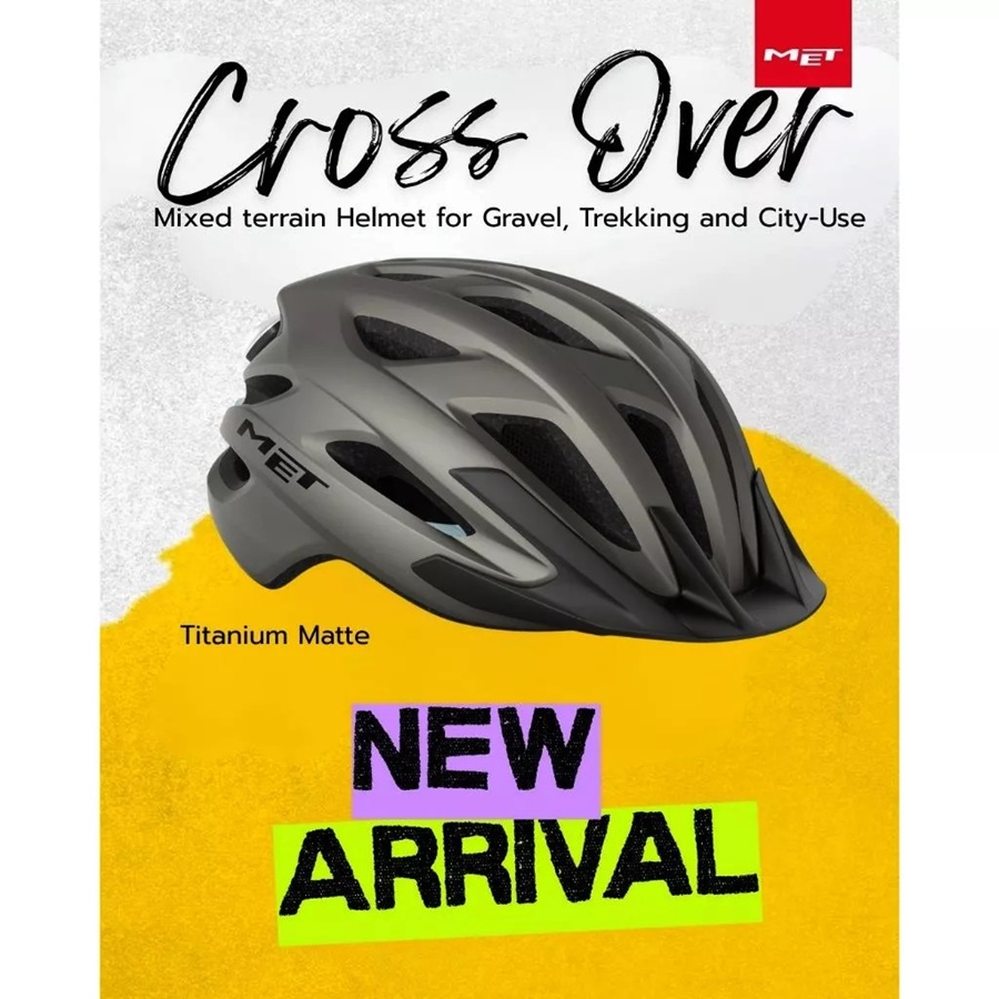 หมวกจักรยาน MET CROSSOVER 2 in 1 ถอดแก๊ปหน้าได้ – ปั่นเสือภูเขาเท่ ปั่นเมืองก็ชิล! มีไฟท้าย LED 4 โหมด ใช้งาน 60 ชม. ระบบปรับกระชับ 360° ปลอดภัยผ่านมาตรฐาน CE, US, AS/NZS