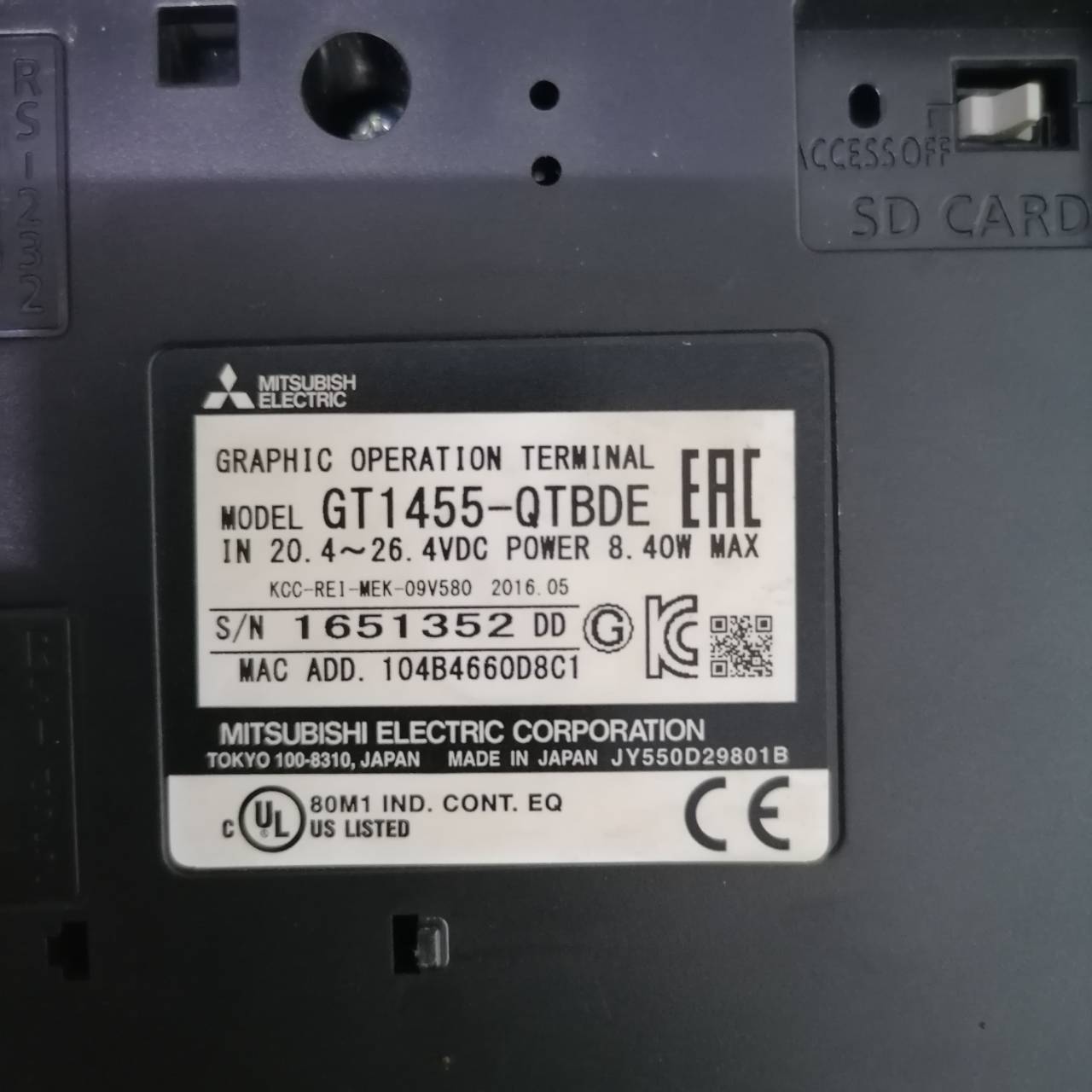 GT1455-QTBDE HMI " MITSUBISHI "